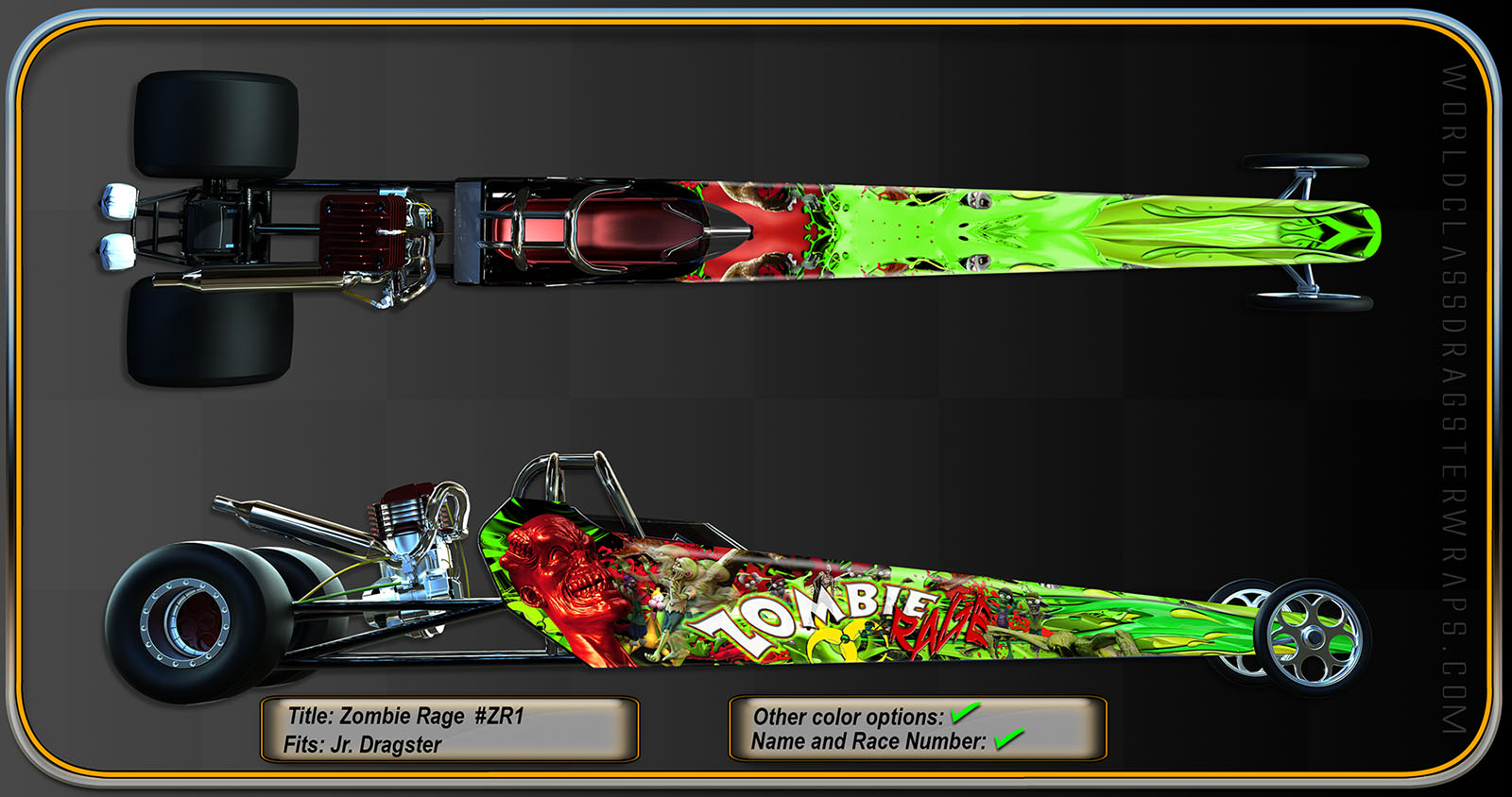 Zombie junior dragster wrap