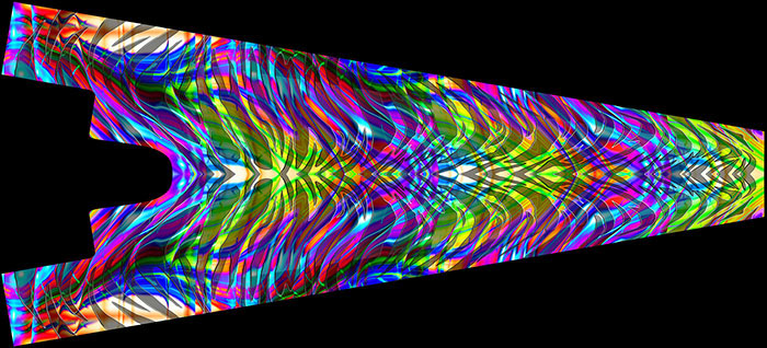 'TIE DYED ZEBRA'  This is how this design looks when flattened out and viewed from above.